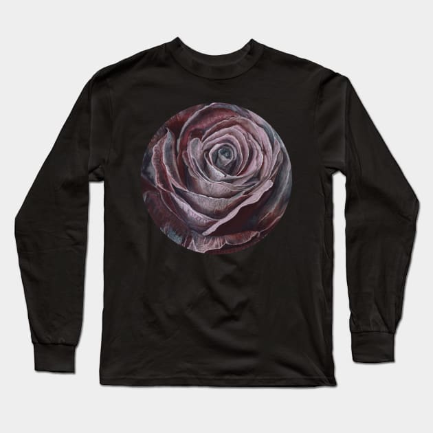 Ethereal Beauty Dark Rose Long Sleeve T-Shirt by 3vaN